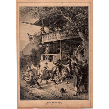 Aufbruch zum Hochzeitstanz Departure for the Wedding Dance F. Leisten 1892 V1-3