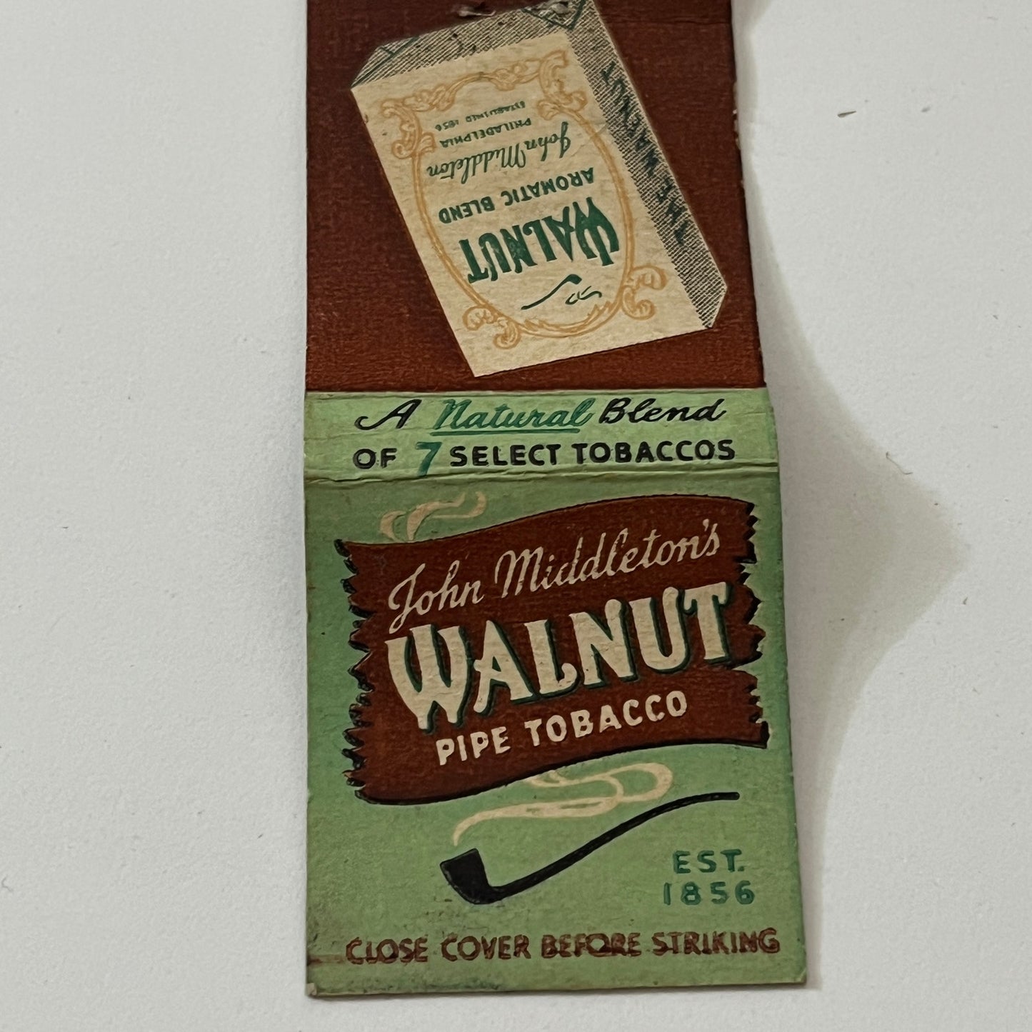 John Middleton Walnut Pipe Tobacco Vintage Matchbook Cover TB6-MB1-13