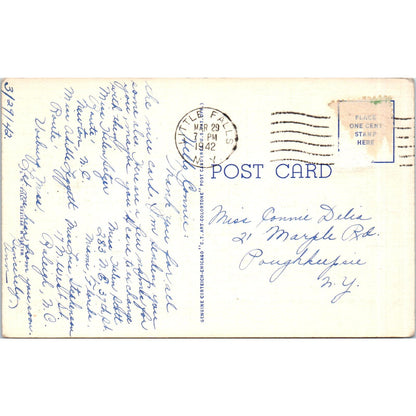 Upper Genesee Street Utica NY 1942 Linen Postcard PC7