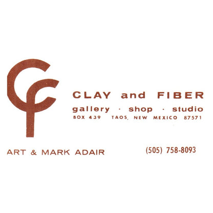 Clay and Fiber Gallery Shop Studio Art & Mark Adair Taos NM Business Card SF3-B1