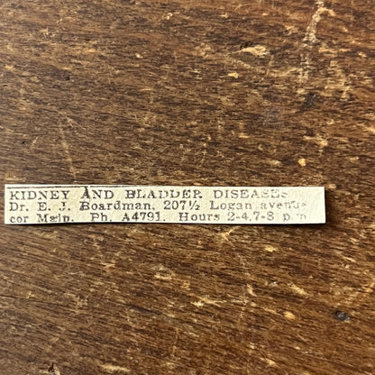 Dr. E.J. Boardman Kidney & Bladder Disease Winnipeg 1920 Ad AG2-S14