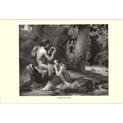 Daphnis and Chloe - Gérard 1902 Original Engraving Art Print V14-6