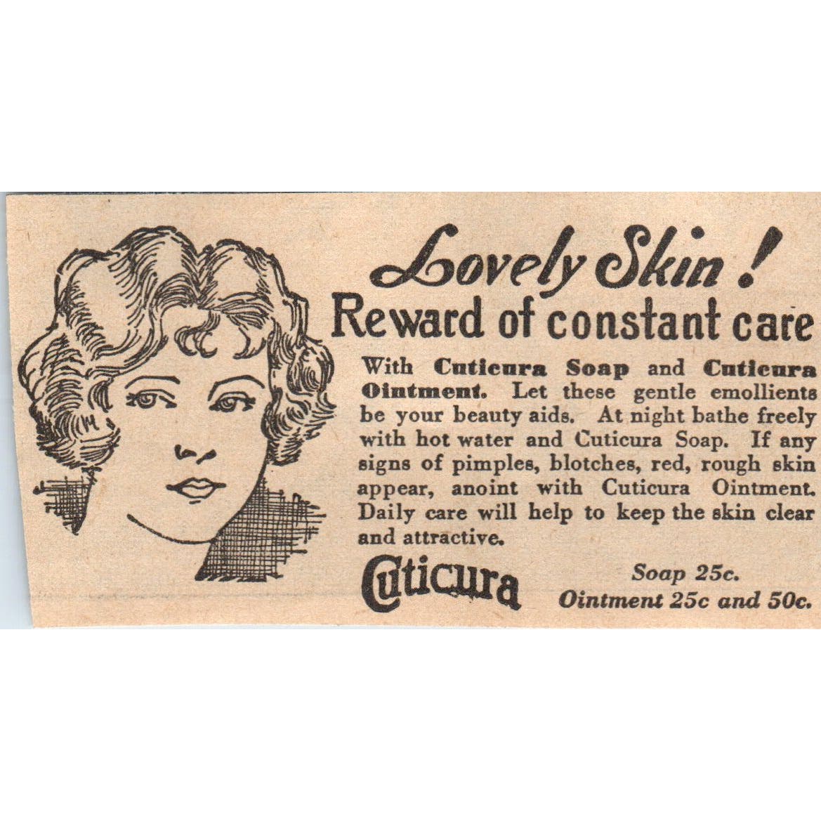 Cuticura Soap and Oiintment 1935 Minneapolis Journal Advertisement AE7-H1