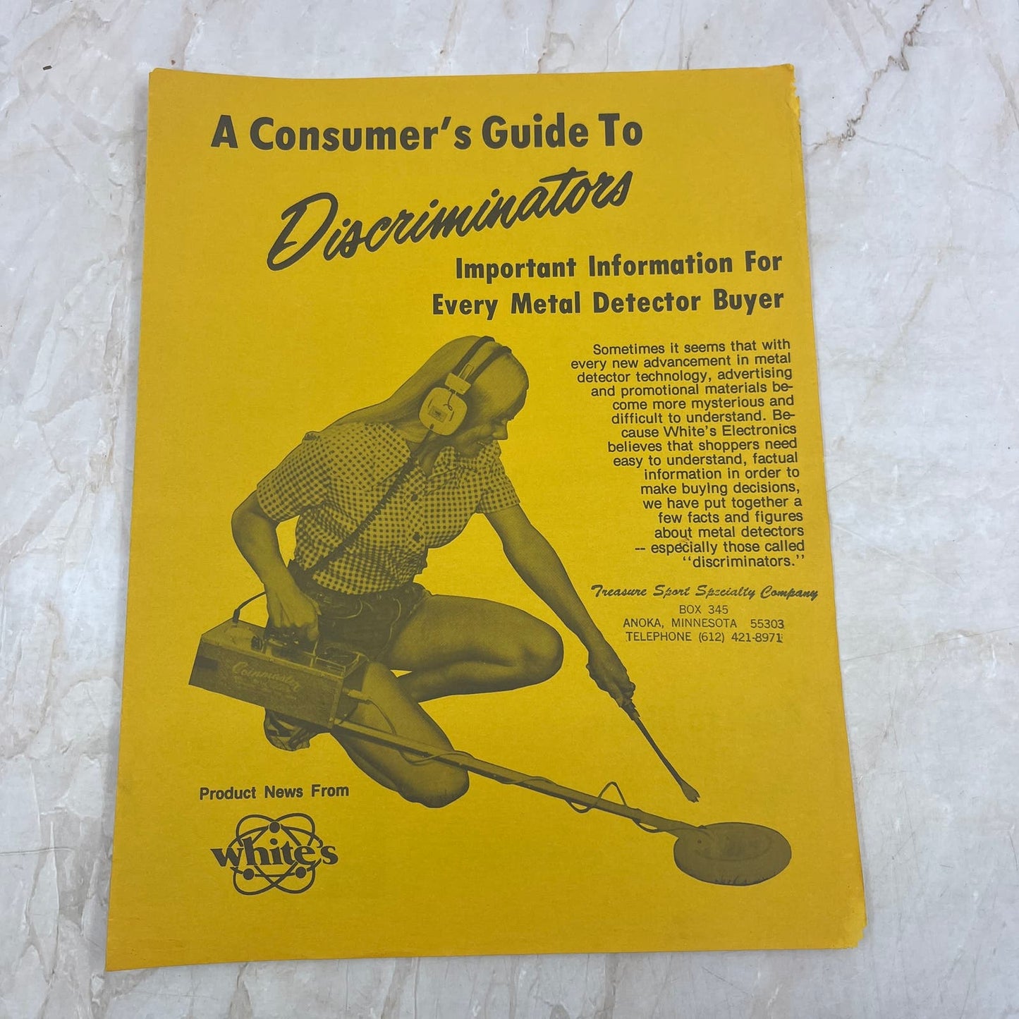 Consumer's Guide to Discriminators Metal Detector Leaflet Whites Electronics M20