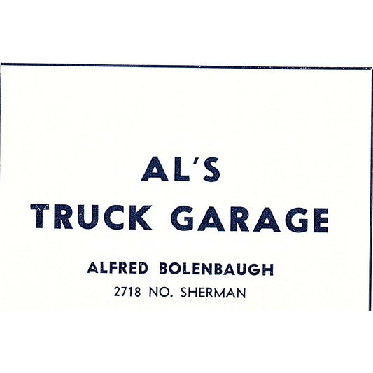 Al's Truck Garage - Alfred Bolenbaugh 2718 N. Sherman Ft Wayne IN 1964 Ad AG1-M7