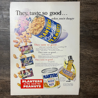 Planters Peanuts Nuts Suffolk VA Vintage Magazine Ad 11x14 V9