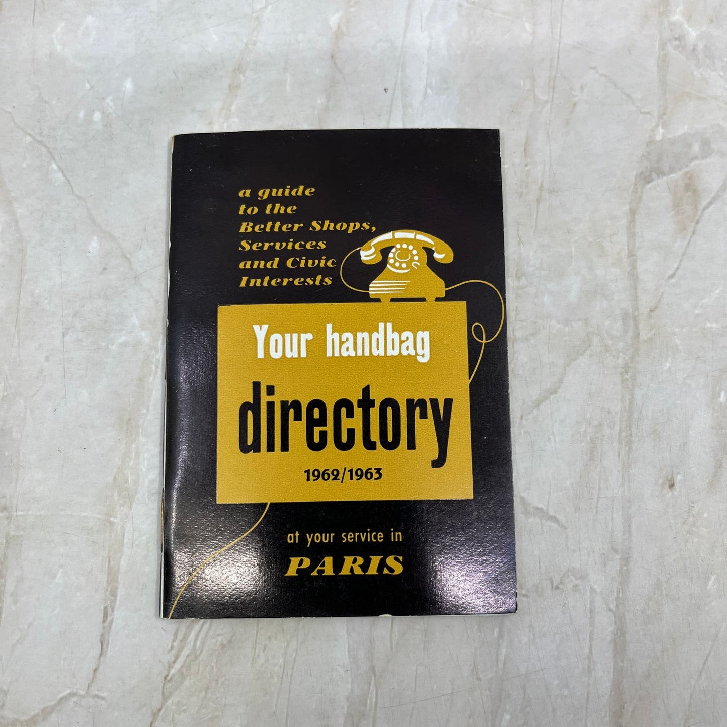 1962 Handbag Directory Paris France Tourist Guide Booklet TI9-P1