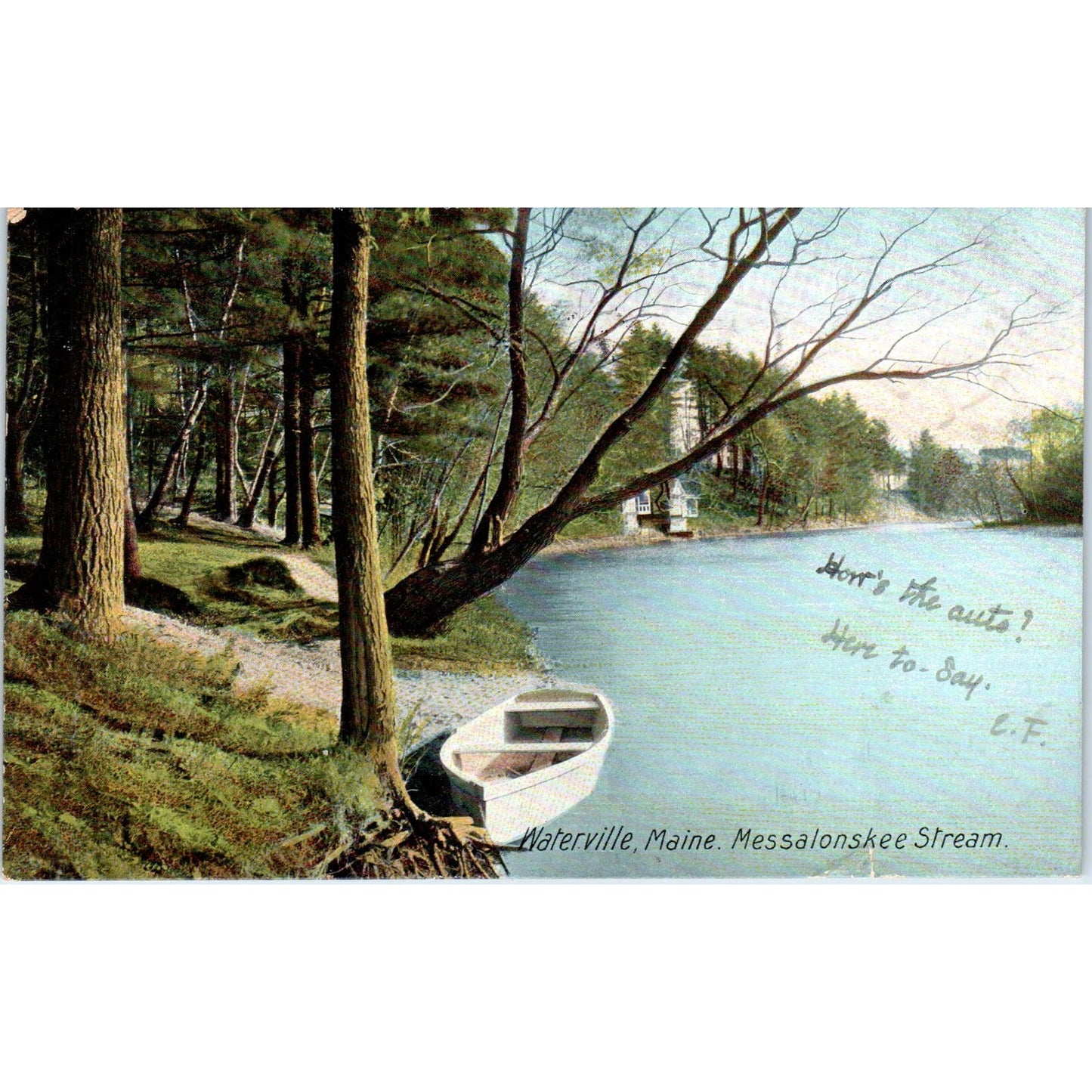 c1905 Messalonskee Stream Waterville Maine Original Postcard PC10