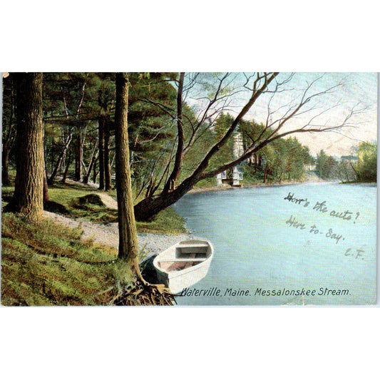 c1905 Messalonskee Stream Waterville Maine Original Postcard PC10