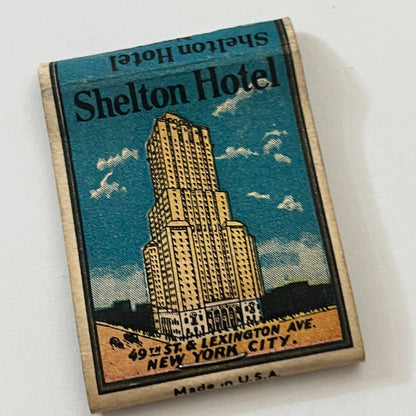 Shelton Hotel 49th St New York City Vintage Matchbook Cover TB6-MB1-5