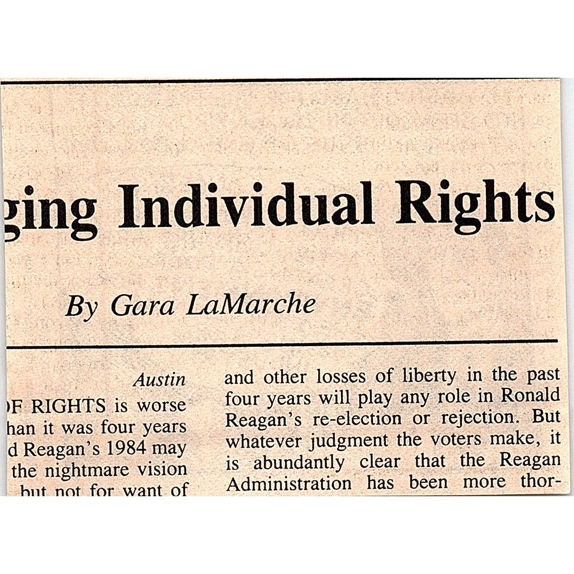 Ronald Reagan Environment Political Cartoon Mark Alan Stamaty 1984 Ad AF6-M4