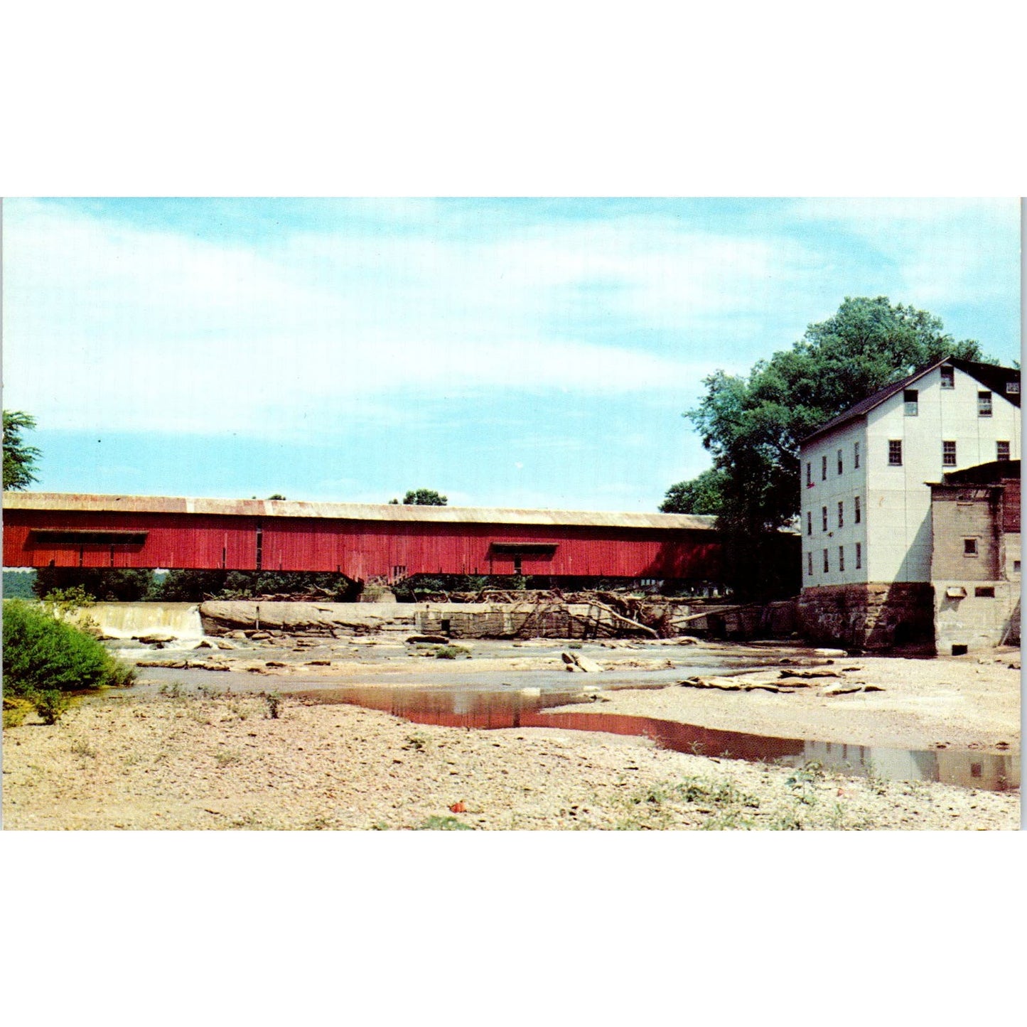 Bridgeton Bridge Parke County IN Vintage Covered Bridge Postcard PD4