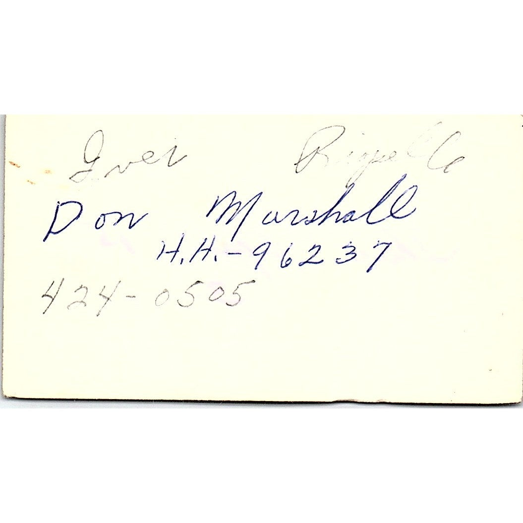 Russell A. King, Don Mawhale Long Beach CA Vintage Business Card SB4-B2