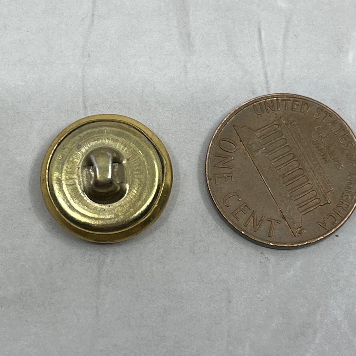 Vtg Brass Canada Crown Eagle Anchor Inside Laurel Wreath Shank Button 5/8" SE2