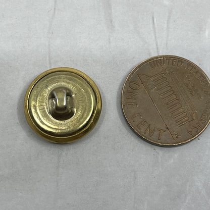 Vtg Brass Canada Crown Eagle Anchor Inside Laurel Wreath Shank Button 5/8" SE2