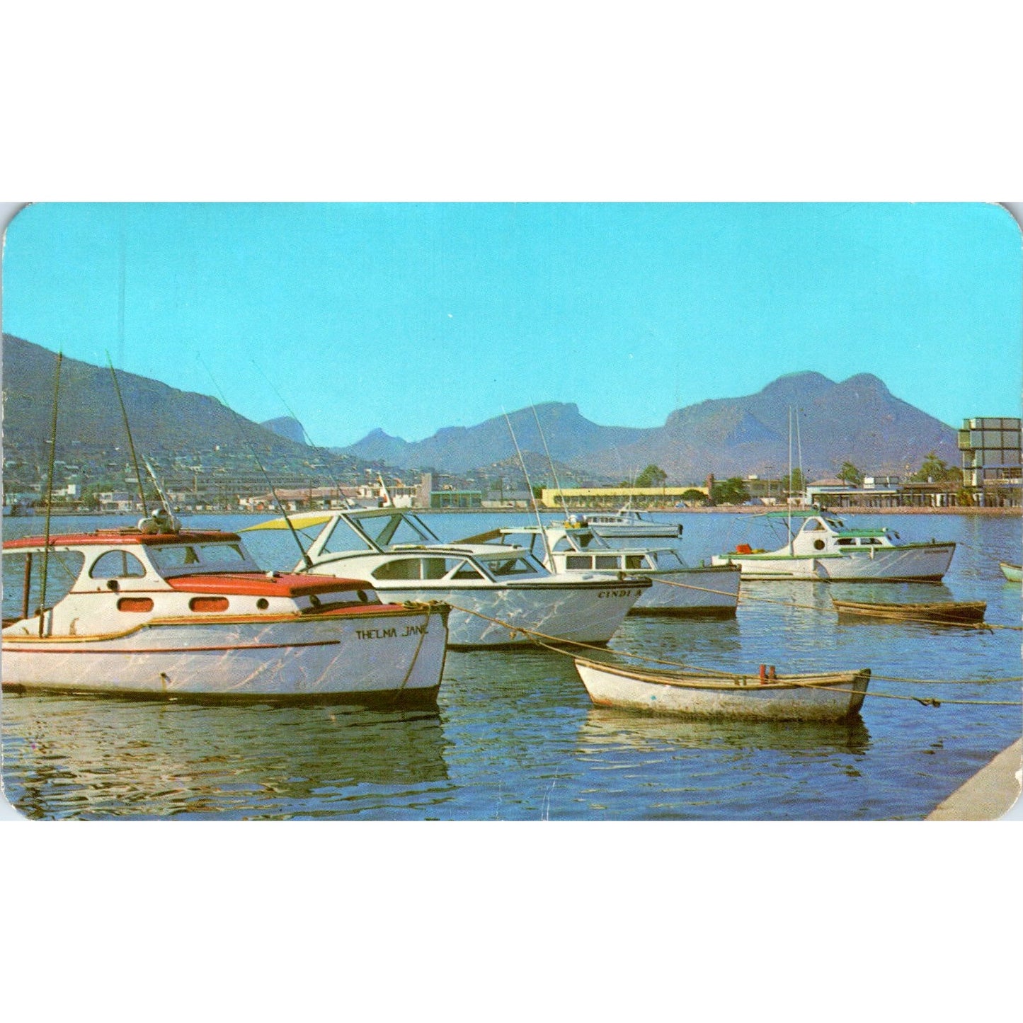 Boats in Harbor at Guaymas, Sonora Mexico Vintage Postcard PE4