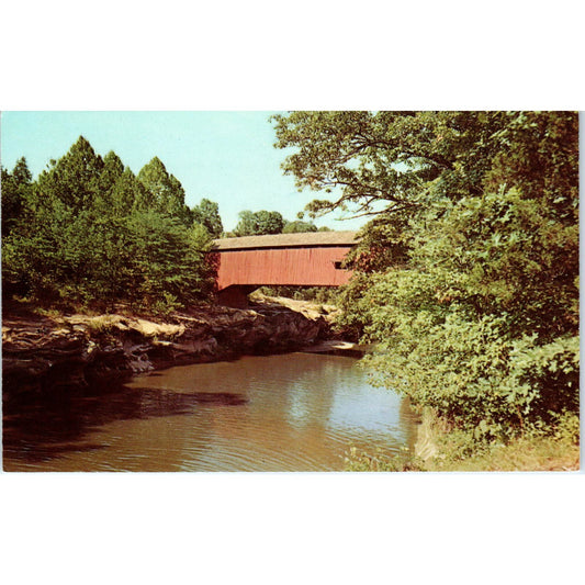 Narrows Bridge Sugar Creek Indiana Vintage Covered Bridge Postcard PD6