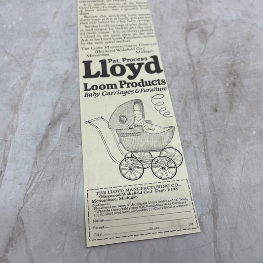 Lloyd Loom Products Baby Carriages & Furniture Menominee MI 1924 Ad FL6-11