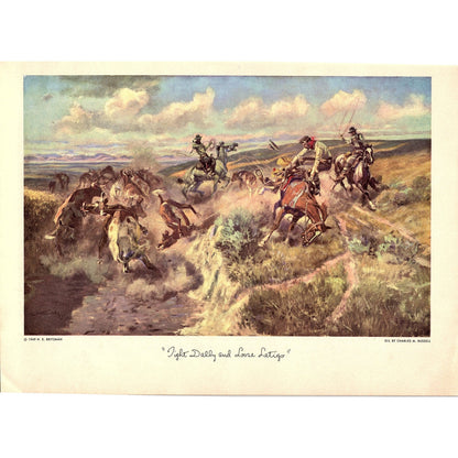 Tight Dally and Loose Latigo Charles M Russell Western 1949 Art Print D26