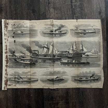 Our New Ironclad Navy Original 1863 Civil War Engraving C58