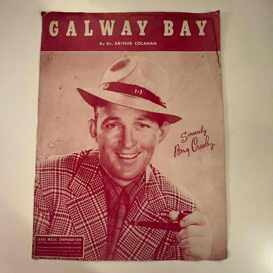 Galway Bay Bing Crosby Dr. Arthur Colahan 1947 Sheet Music V33-3