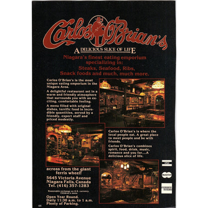 Carlos O'Brian's Niagara's finest eating emporium Niagara Falls ON SAG4-2