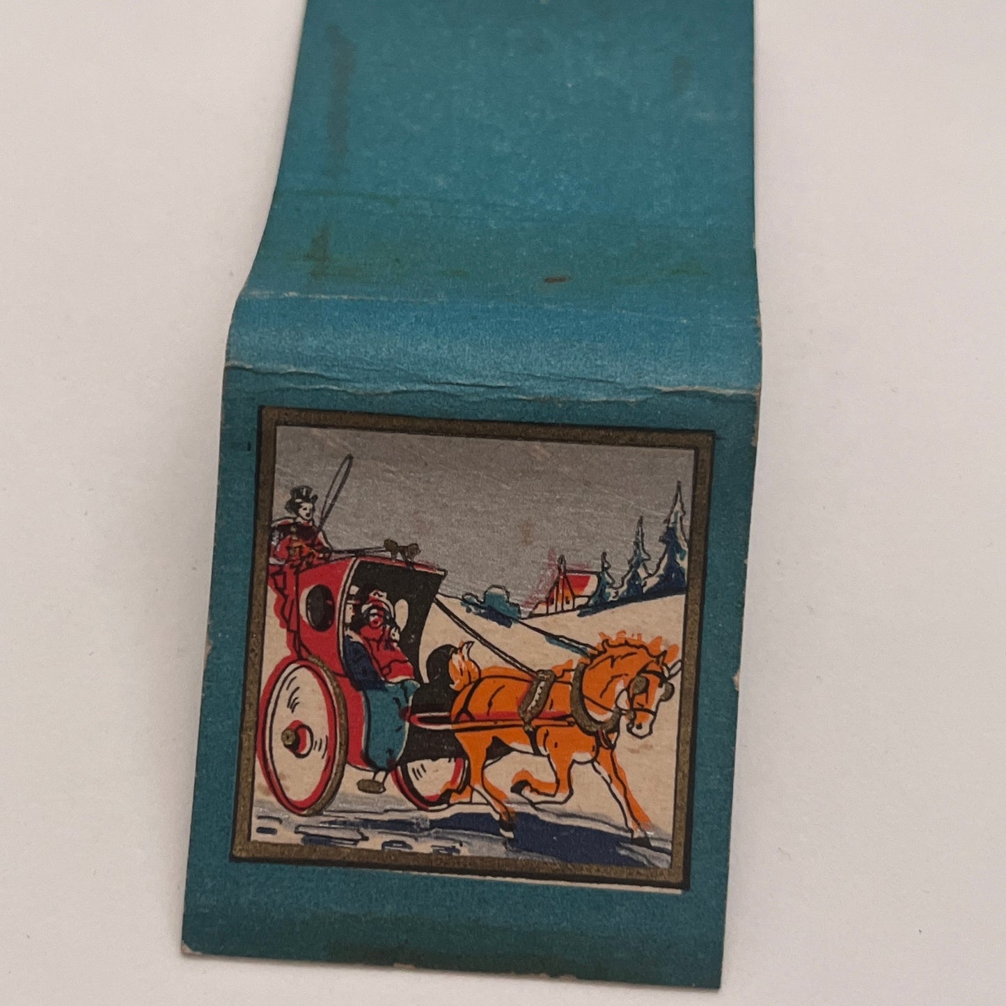 Horse Drawn Buggy - Colgate Match Aristocrat Vintage Matchbook Cover TB8-MB2-3