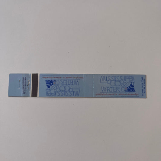 Mississippi Water Co Restaurant Vintage Matchbook TB6-MB2-9