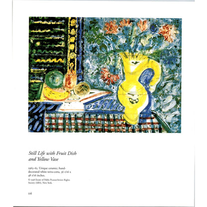 Still Life Fruit Dish and Yellow Vase by Pablo Picasso Book Plate Art Print J4