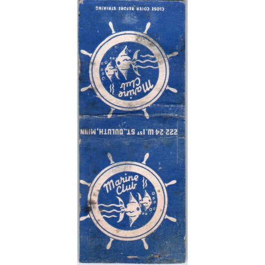 The Marine Club, Duluth Minnesota Vintage Matchbook Cover SD4-Y14