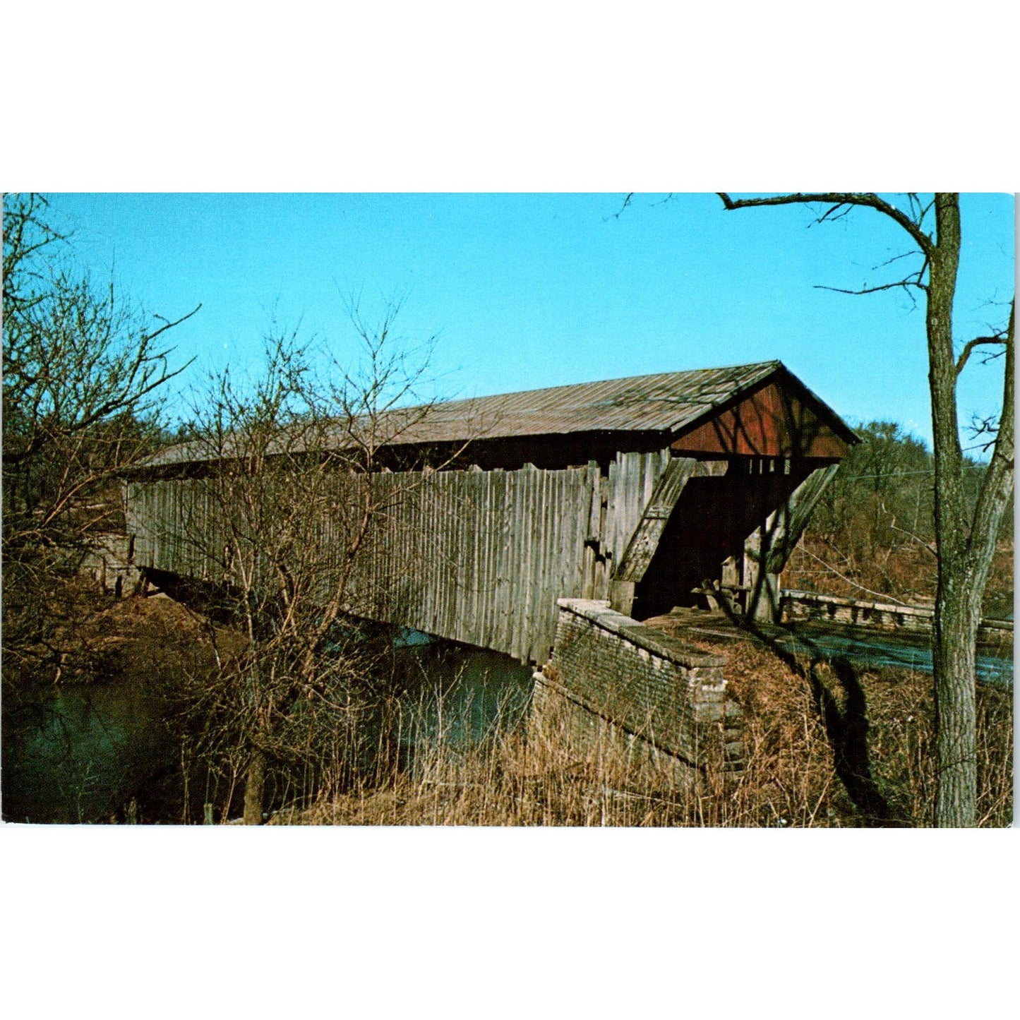 Brownsville Bridge Union County Indiana Covered Bridge Postcard PB11
