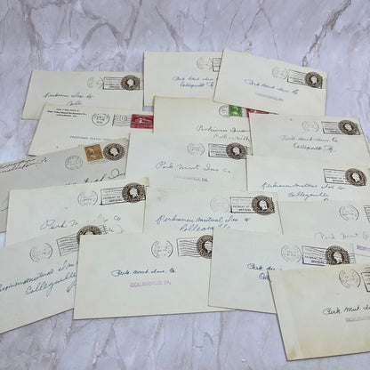c1930 Huge Lot Perkiomen Valley Mutual Fire Ins Postal Cover Envelopes TG7-EB3