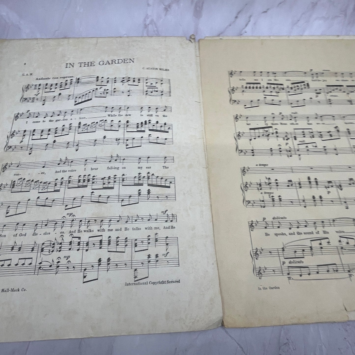 In the Garden A Sacred Solo by C. Austin Miles 1917 Sheet Music V15