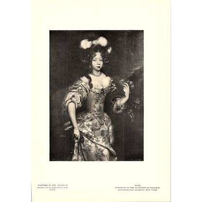 Portrait of the Duchesse De Mazarin - Maes - 1908 Litho Art Print AF5-5