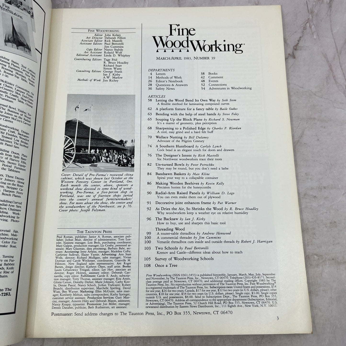 Furniture Making in the Northwest Mar/Apr 1983 #39 Fine Woodworking Magazine M35