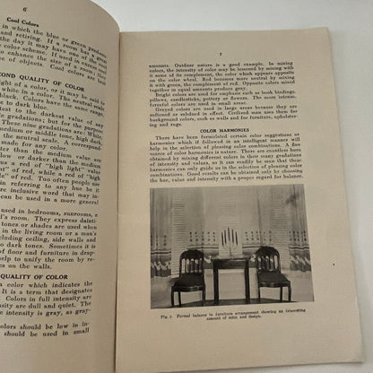 Color and Design in the Home 1938 Iowa State Bulletin Booklet TK2-XB4