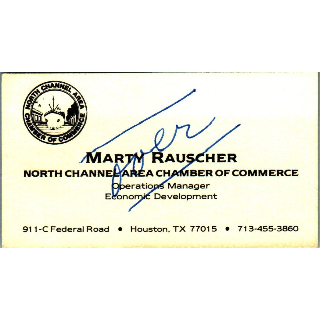 Marty Rauscher North Channel Area Chamber of Commerce Vtg Business Card SE3-B9