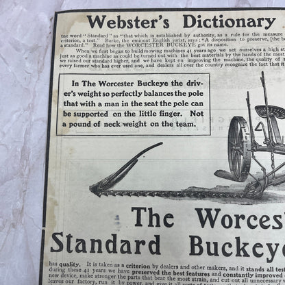 The Worcester Standard Buckeye Mower Richardson Mfg Co 1905 Magazine Ad FL6-11
