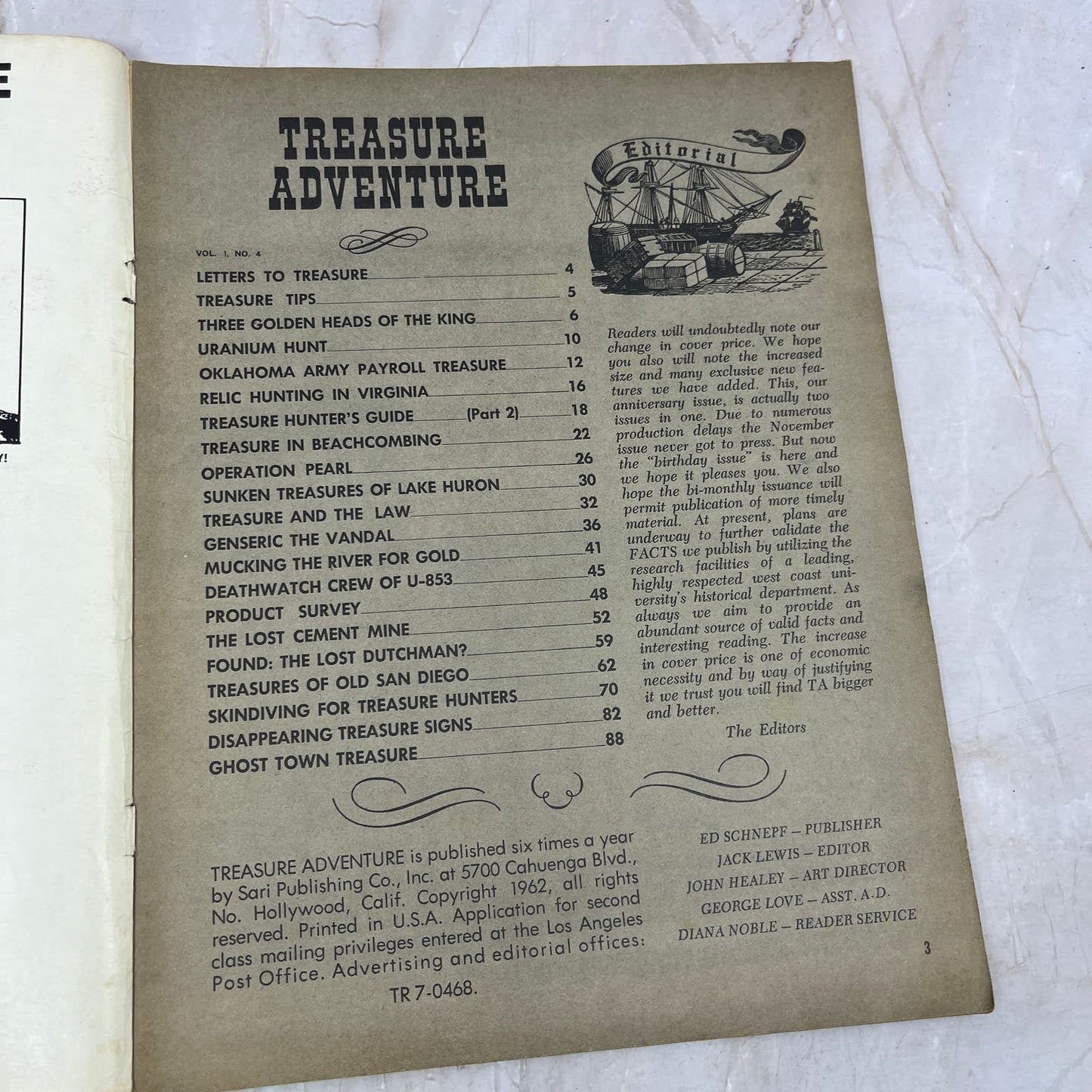 1962 Vol 1 No 4 - Treasure Adventure Magazine - Skindiving Treasure Hunters M18