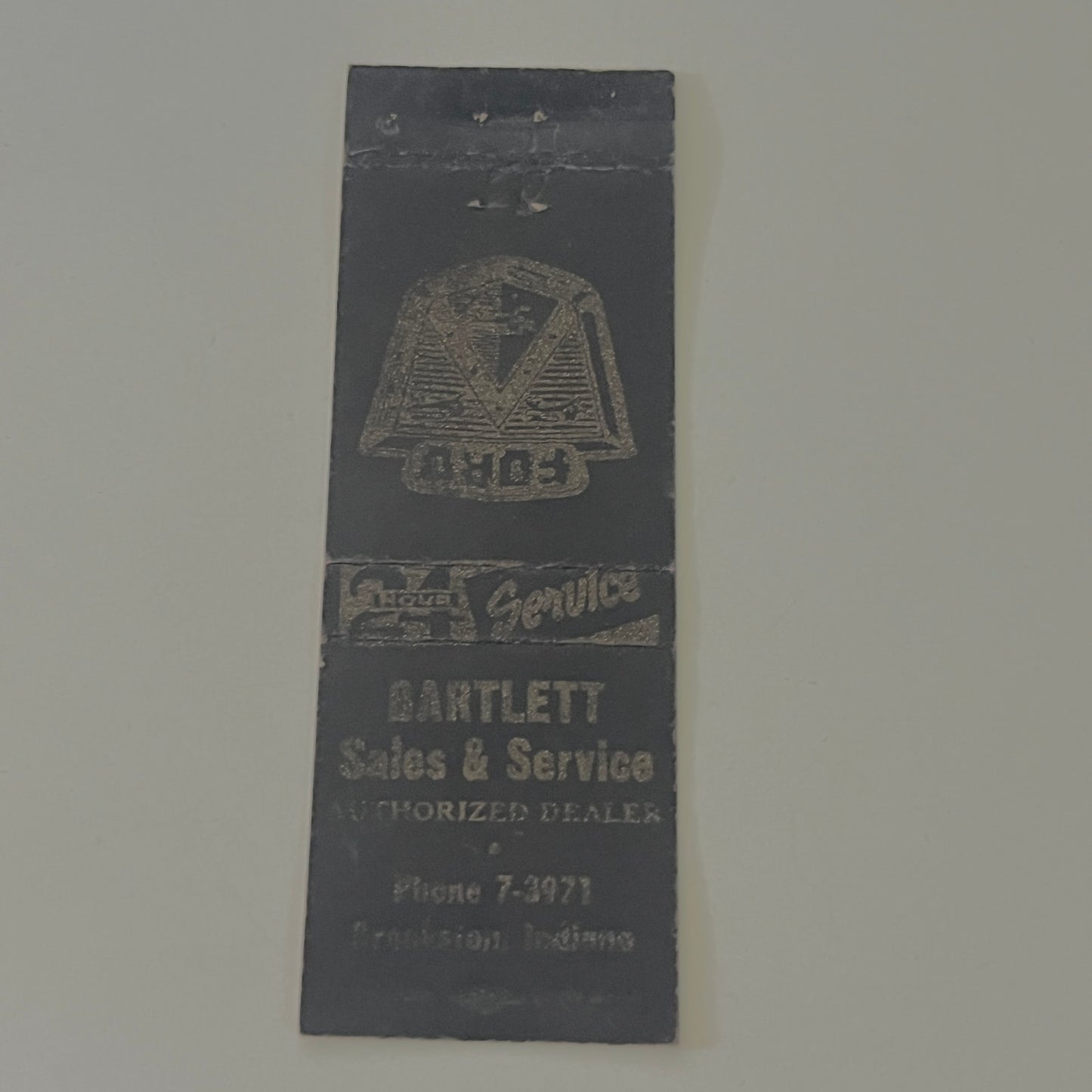 Bartlett Ford Sales & Service Brookston IN Vintage Matchbook Cover MB8-6