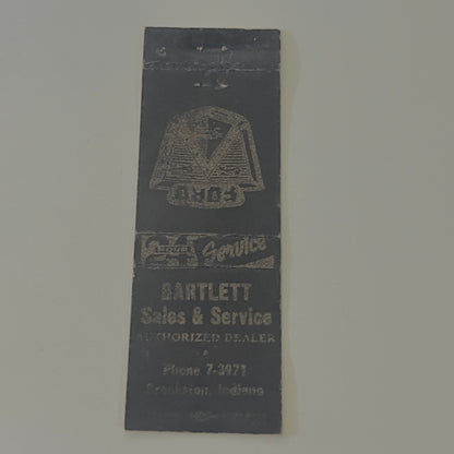 Bartlett Ford Sales & Service Brookston IN Vintage Matchbook Cover MB8-6