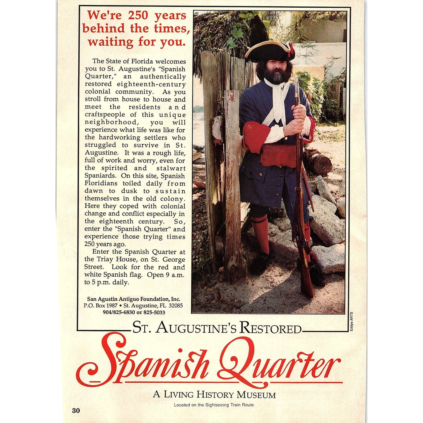 Potter's Wax Museum / Restored Spanish Quarter St. Augustine FL 1989 Ad AF9-13