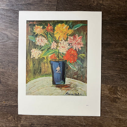 Roses and Jasmin in a Delft Vase Pierre-Auguste Renoir Vintage Art Print 9x12 V5