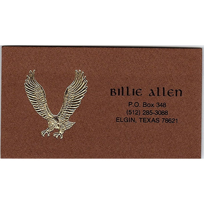 Billie Allen Artist Elgin TX Vintage Business Card SE3-B11