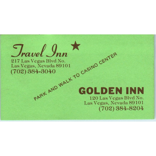Golden Inn Travel Inn Las Vegas NV Vintage Business Card SE3-B2