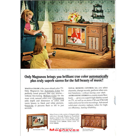 Magnavox Magna-Color Calhoun Television TV Teleset - Vintage Magazine Ad D20