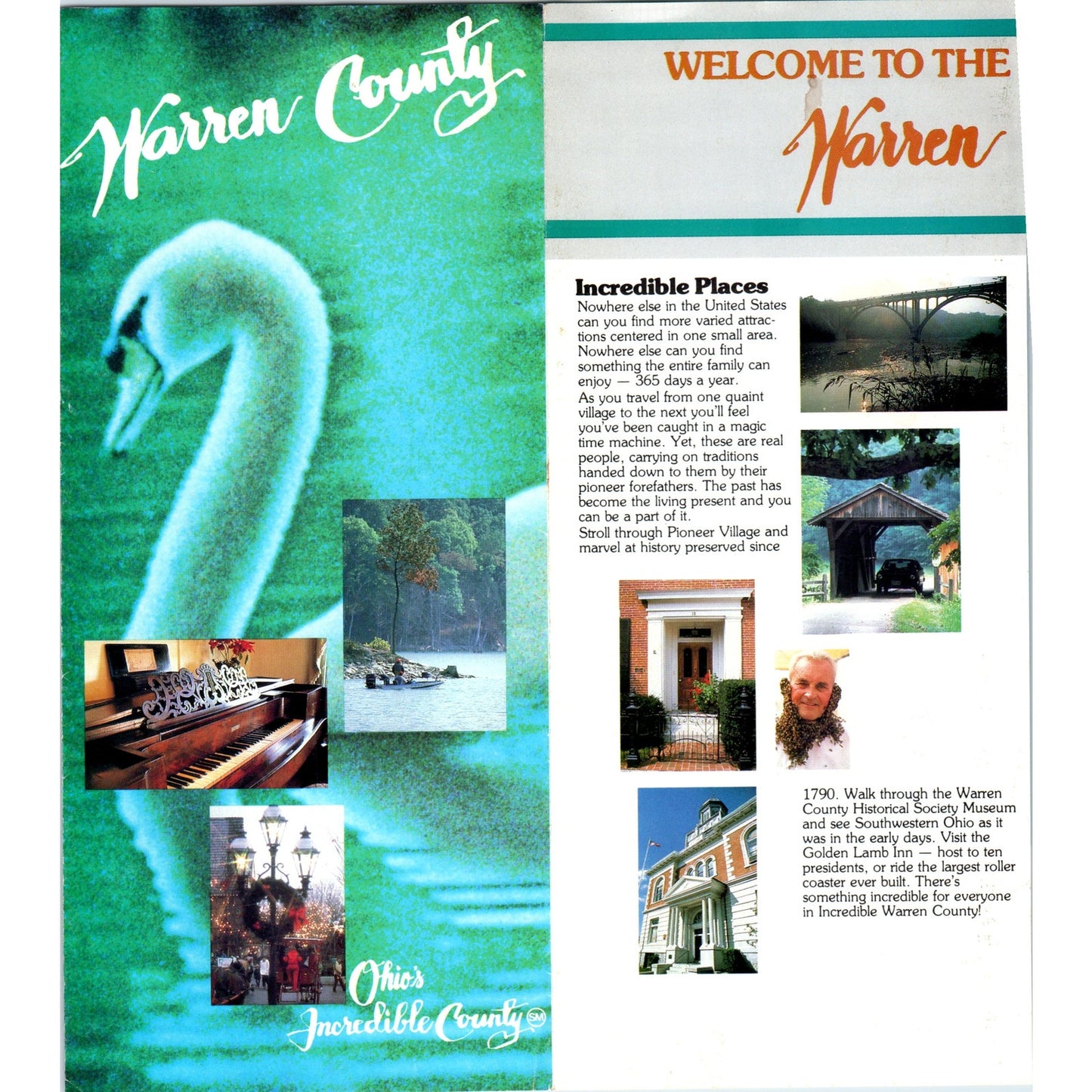 Vintage Warren County Ohio Fold Out Travel Brochure TH2-O2