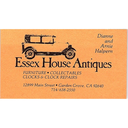 Dianne & Arnie Halpern Essex House Antiques Garden Grove Business Card SE3-B16