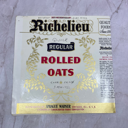 Richelieu Rolled Oats Label Sprague Warner Chicago IL A19