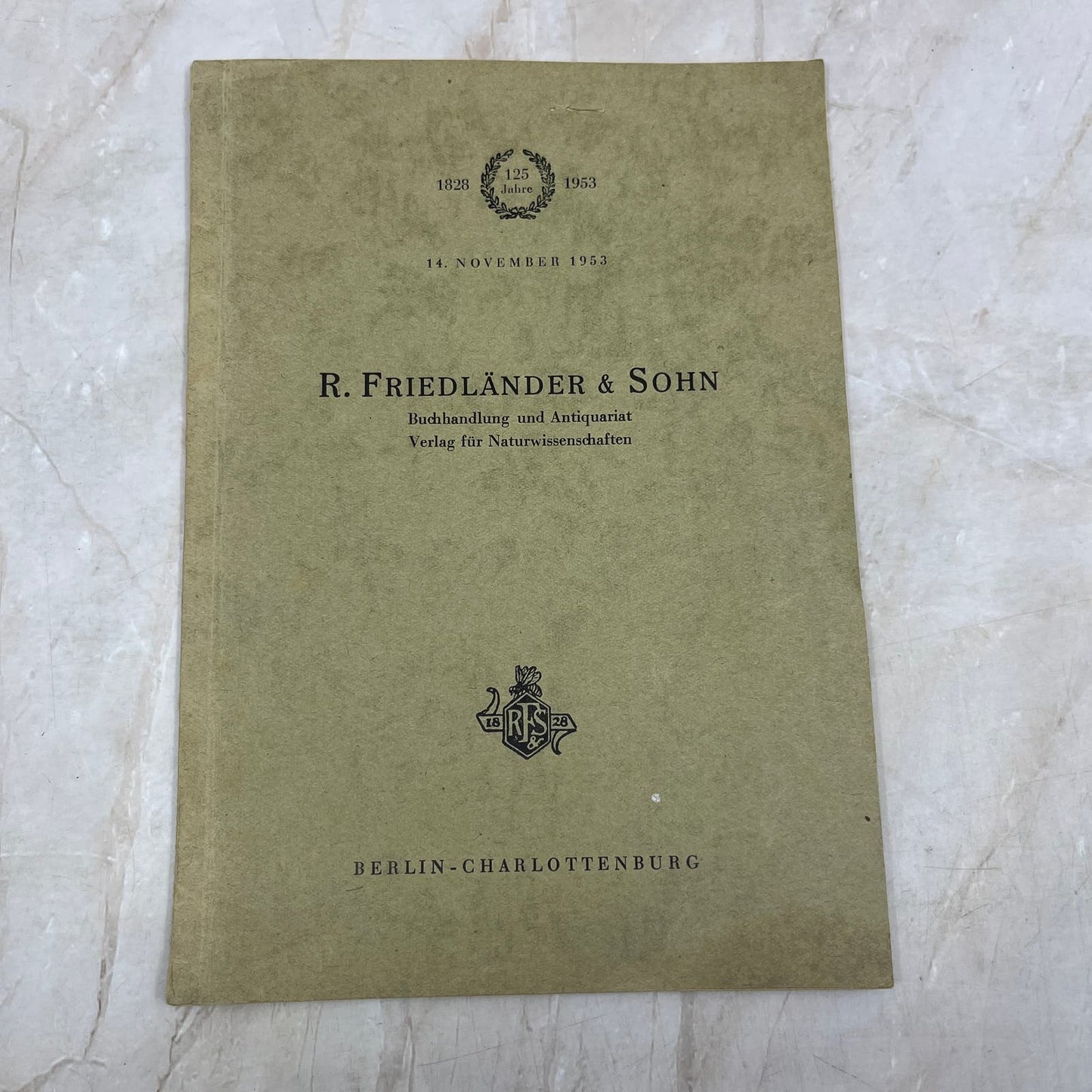 1953 R. Friedländer & Sohn Antiquarian Bookstore 125th Anniversary German TI9-P2
